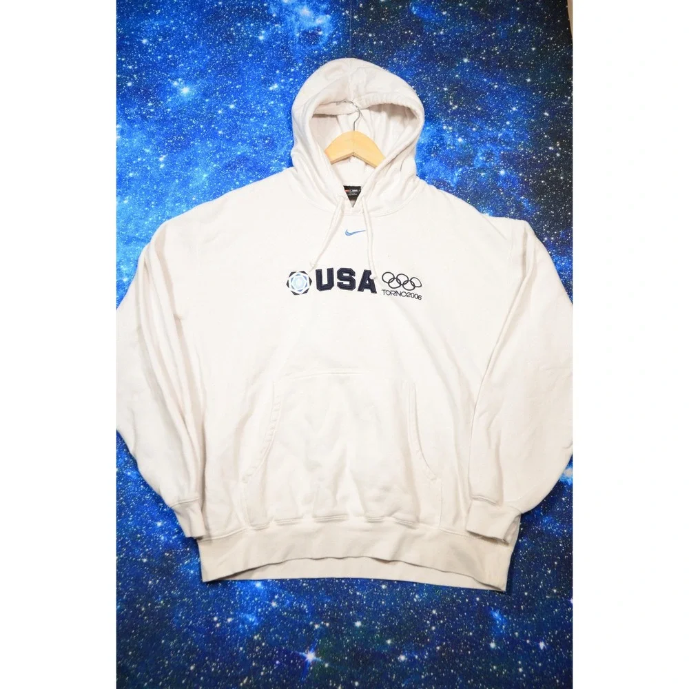 Vintage Nike Center Swoosh  USA Hoodie Mens XL Torino 2006 Winter Olympics